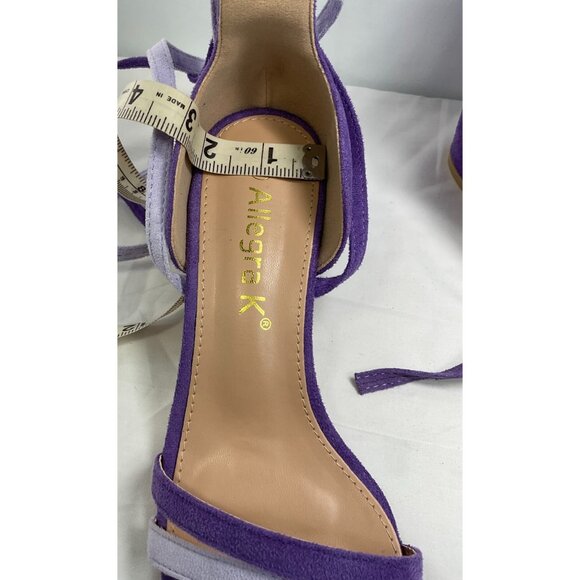 NEW Allegra K Women's Open Toe Color Block Heel Lace Up Sandals SZ 7 - Picture 15 of 16